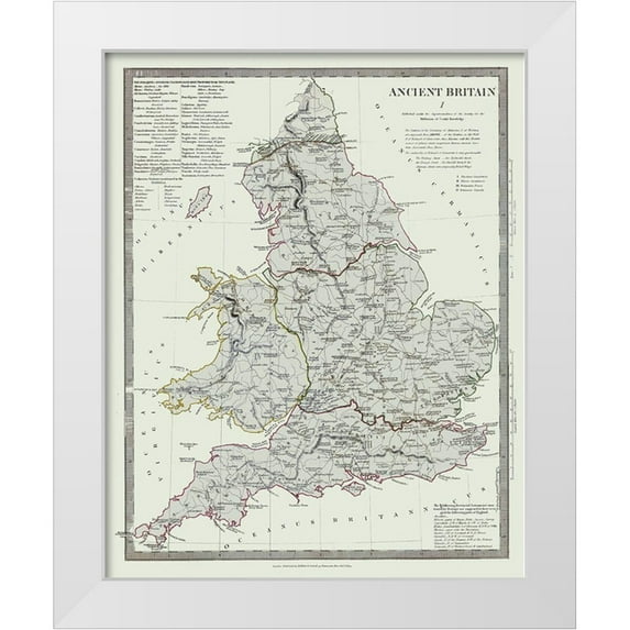 Baldwin 15x18 White Modern Wood Framed Museum Art Print Titled - Ancient Britain United Kingdom - Baldwin 1830