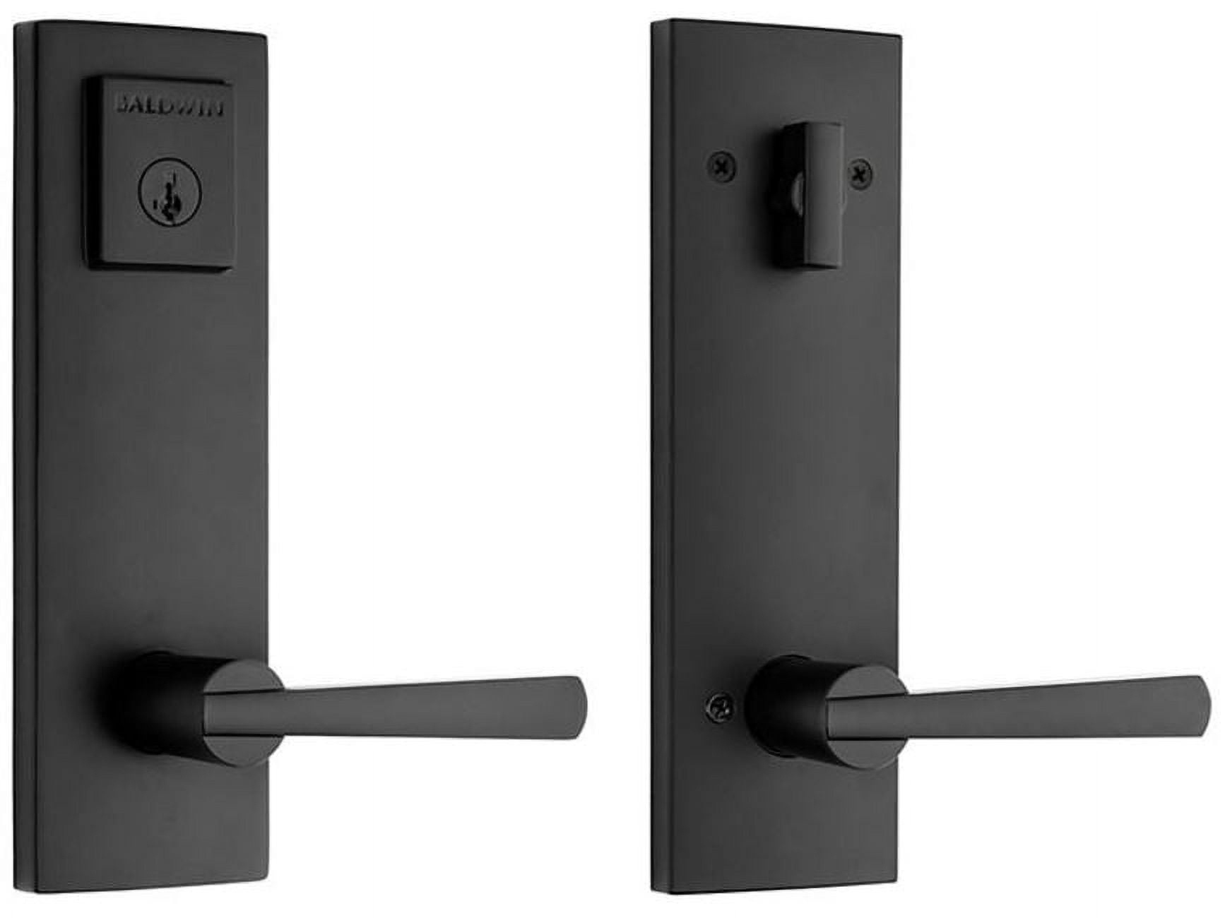 Matte Black Modern Single Cylinder Handleset with Lever