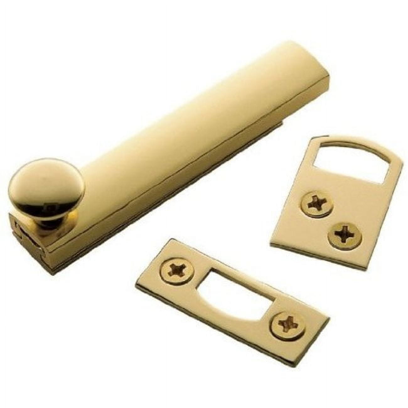3" Unlacquered Brass Surface Bolt Door Guard