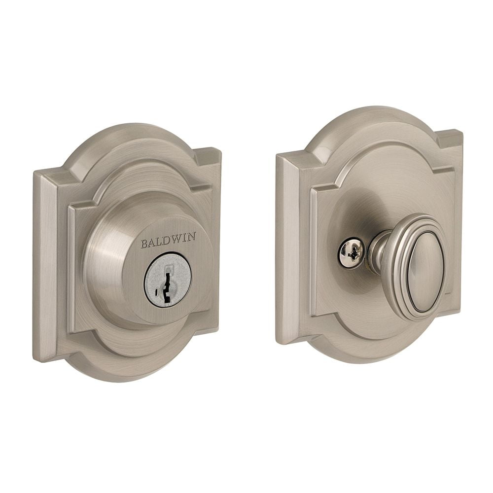 Satin Nickel Single Cylinder Arched Deadbolt with SmartKey