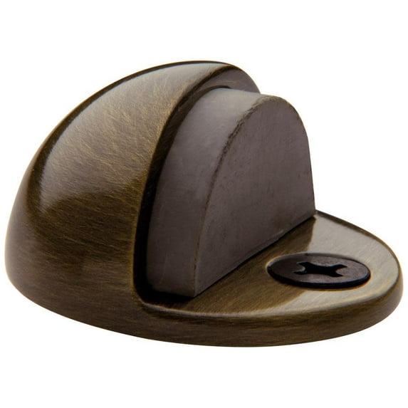 Baldwin 4000.050 Floor Type Half Dome Door Bumper, Satin Brass and Black