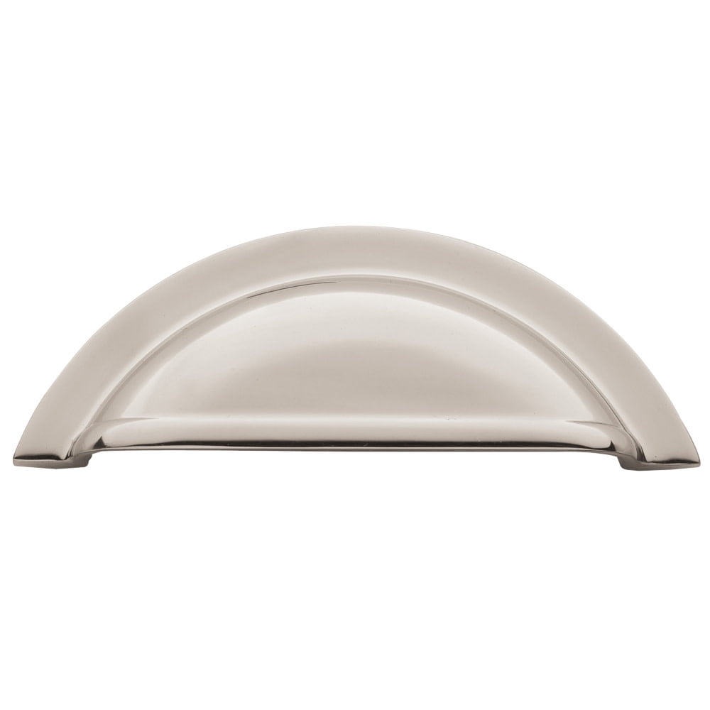 Polished Nickel Traditional Cup Pull with Mounting Hardware