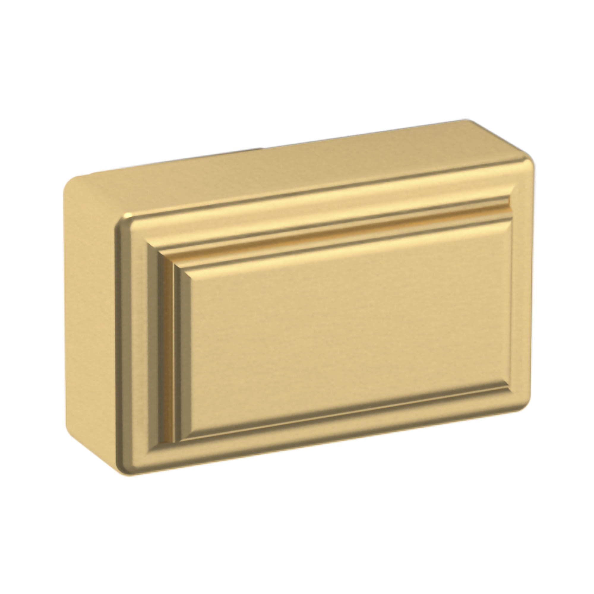 Rectangular Satin Brass Traditional Cabinet Knob with Mounting Hardware