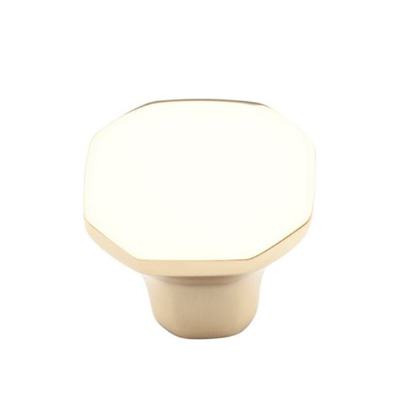 Baldwin 4455030 1-2/25" Octogon Severin Knob Bright Brass Finish
