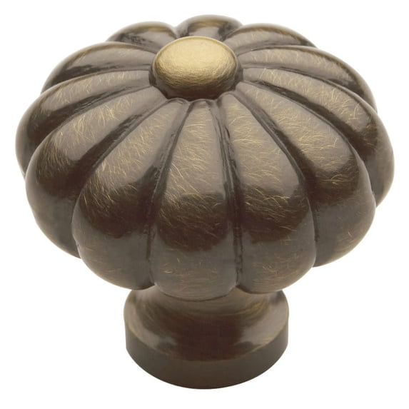 Baldwin 4458050 1.25 Melon Cabinet Knob - Satin Brass & Black