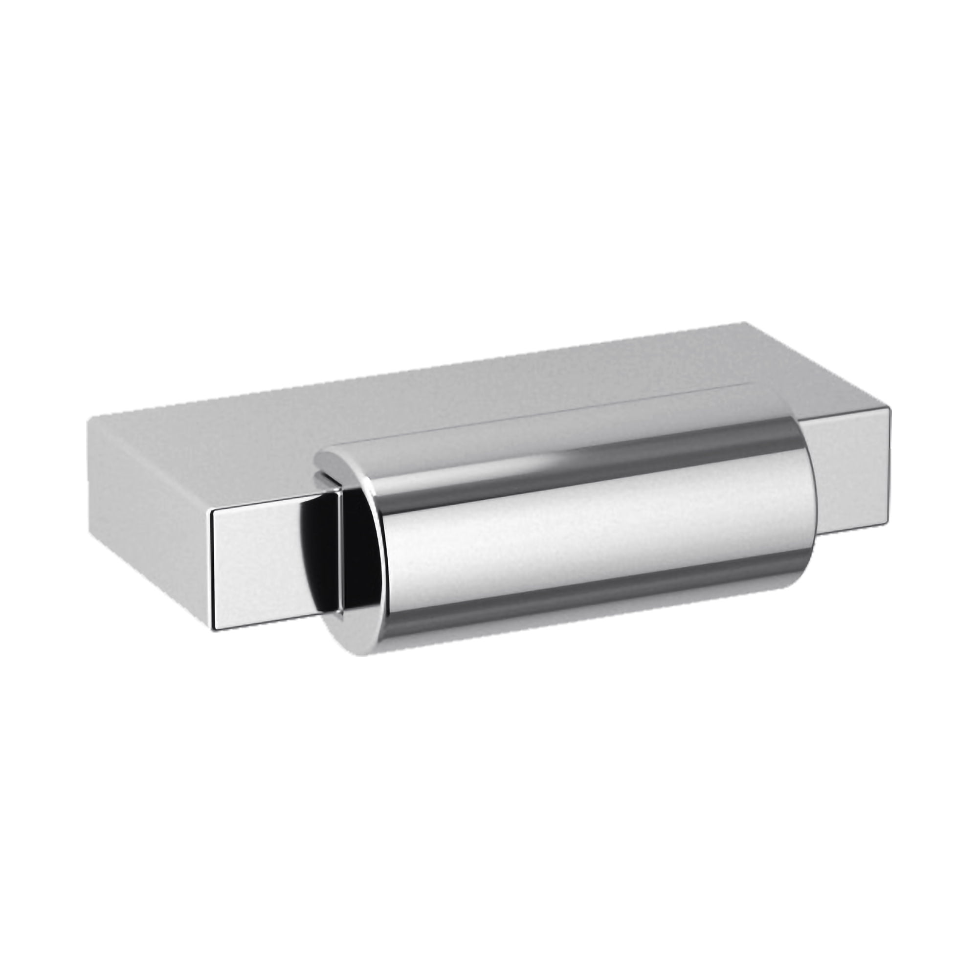 Polished Chrome Rectangular Modern Cabinet Pull with Mounting Hardware