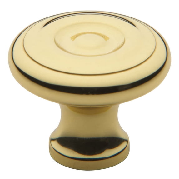 Baldwin 4655030 1.25 in. Colonial Mushroom Cabinet Knob, Polished Brass
