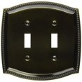 thumbnail image 1 of Baldwin 4790050 Double Toggle Rope Switch Plate, Antique Brass, 1 of 1