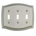 thumbnail image 1 of Baldwin 4793030 Roped Edge Triple Toggle Switch Plate, Polished Brass, 1 of 1