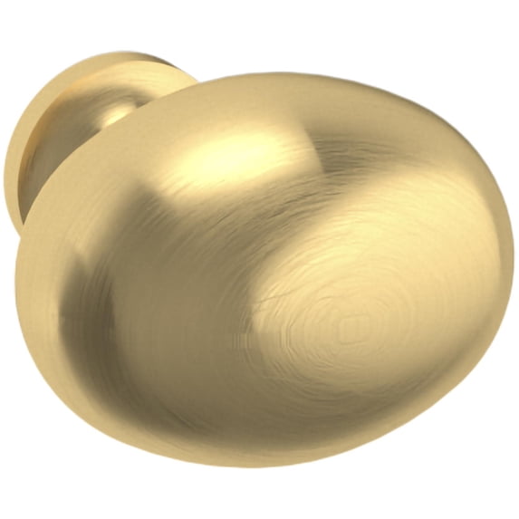 Baldwin 4913044BIN Oval 1-3/8" Oval Cabinet Knob From The Estate Collection - Brass