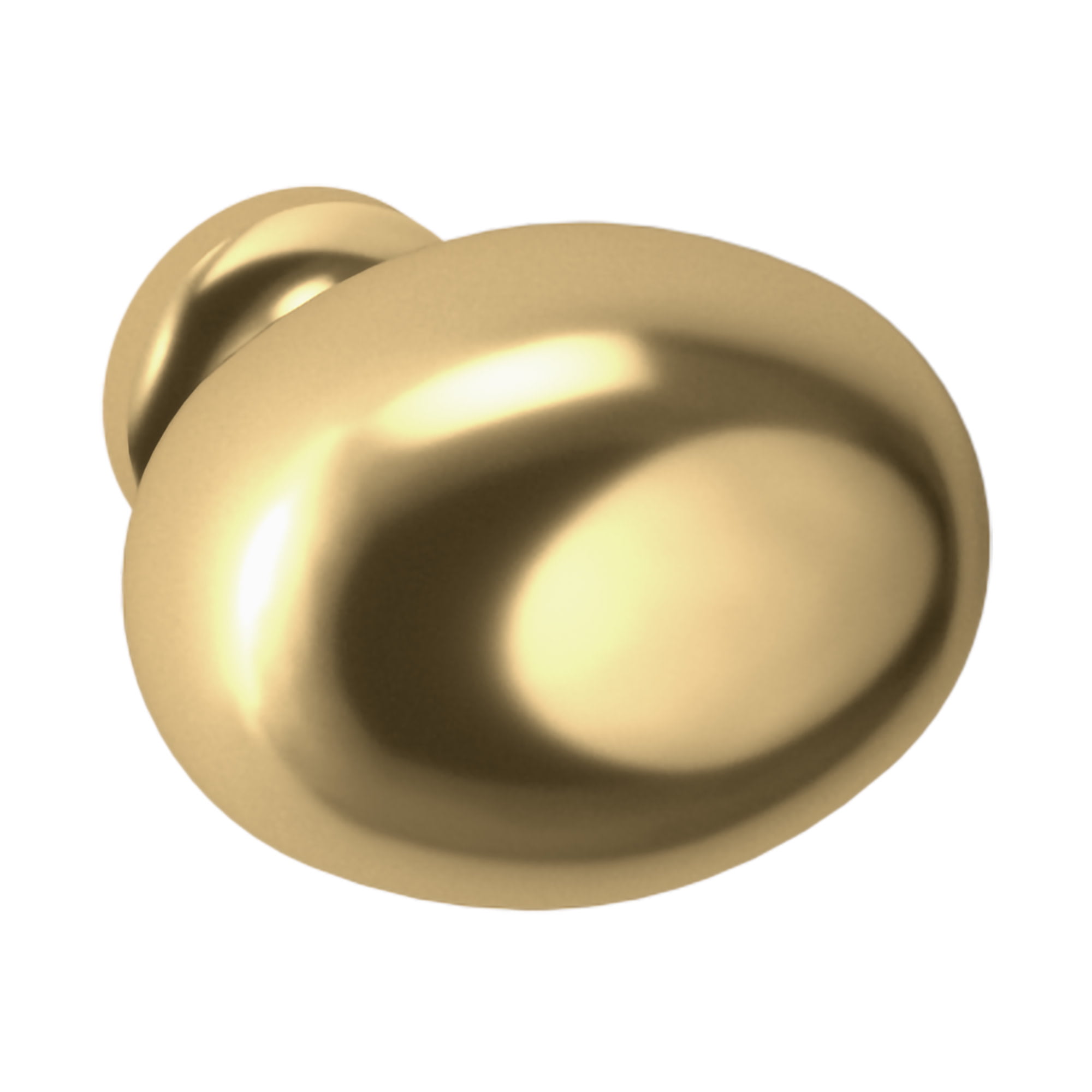 Polished Brass Oval Cabinet Knob with Mounting Hardware