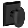 thumbnail image 1 of Baldwin 5024.MR Pair of Oval Estate Door Knobs Without Rosettes, Satin Black, 1 of 2