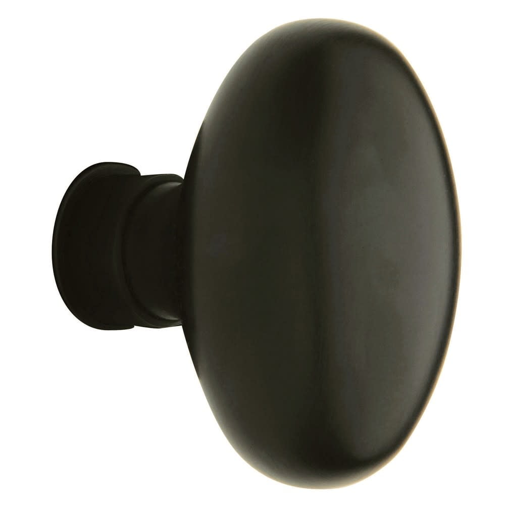 Satin Black Solid Brass Egg Knob Pair