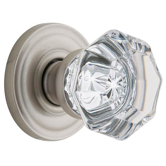 Baldwin 5080150MR Pair of Fillmore Estate Door Knobs Without Rosettes, Satin Nickel