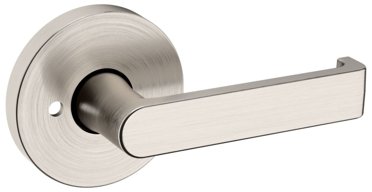Satin Nickel Privacy Door Lever with Round Rose