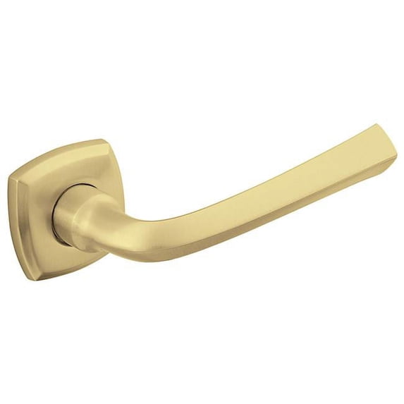 Baldwin 5141060MR MR Pair of Estate Levers without Rosettes, Satin Brass & Brown