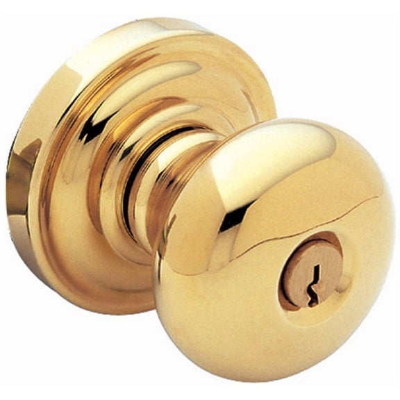 Baldwin 5206.Entr Classic Style Keyed Entry Door Knob Set - Brass