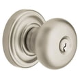 thumbnail image 1 of Baldwin 5206150ENTR Satin Nickel Classic Style Keyed Entry Door Knob Set with Classic Rosette the Emergency Exit Function, 1 of 4