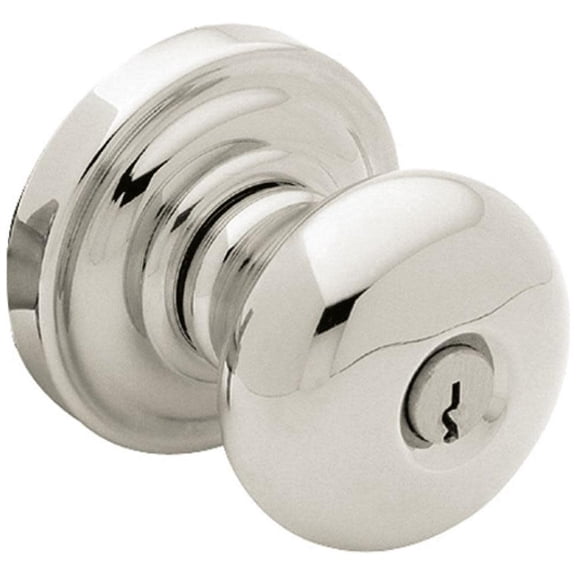 Baldwin 5208055ENTR Classic Style Single Cylinder Keyed Entry Door Knob Set - Nickel