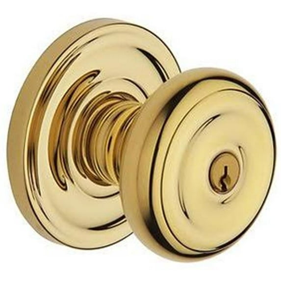 Baldwin 5210003FD Colonial Knob Keyed Entry with Classic Rose Emergency Exit Tubular Keyed Entry Set