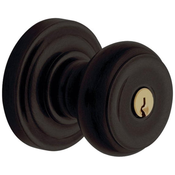 Baldwin 5211102ENTR Colonial Style Keyed Entry Door Knob Set - Bronze