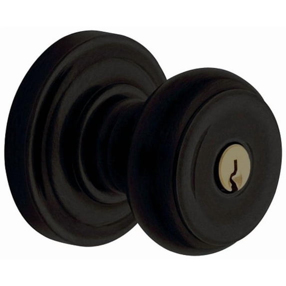Baldwin 5213190ENTR Colonial Style Single Cylinder Keyed Entry Door Knob, Stain Black