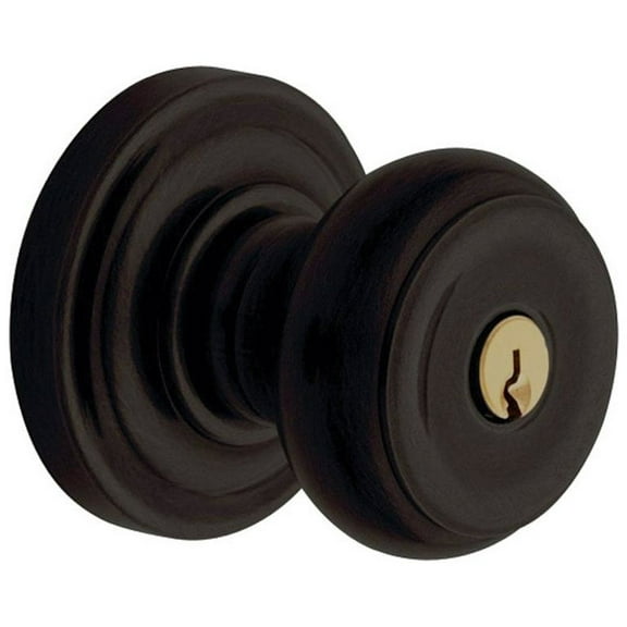 Baldwin 5214.Entr Colonial Style Single Cylinder Keyed Entry Door Knob Set - Bronze