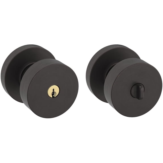 Baldwin 5230190ENTR Contemporary Single Cylinder Keyed Entry Door Knob Set - Black