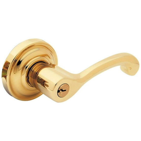 Baldwin Classic Keyed Entry Door Lever Set with Classic Rosette