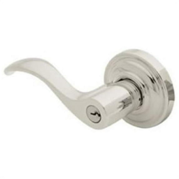 Baldwin 5256055LENT Polished Nickel Left Handed Keyed Entry Wave Leverset