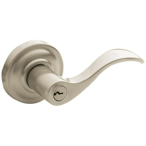 Baldwin 5258056RENT Wave Style Single Cylinder Keyed Entry Door Knob Set - Nickel