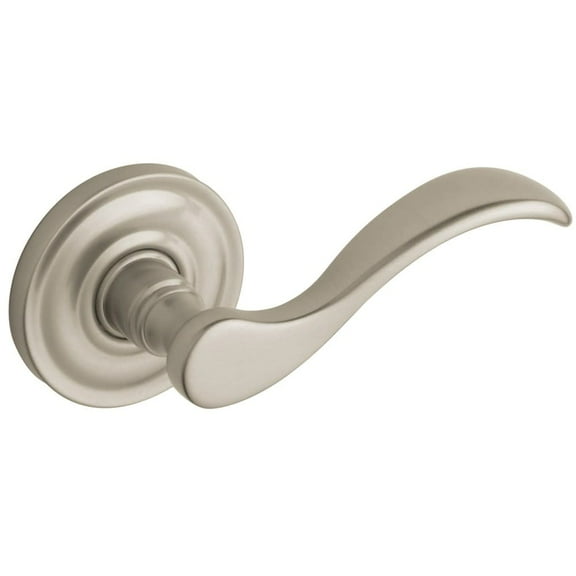 Baldwin 5455V.RMR Individual Wave Estate Lever Without Rosettes, Lifetime Satin Nickel