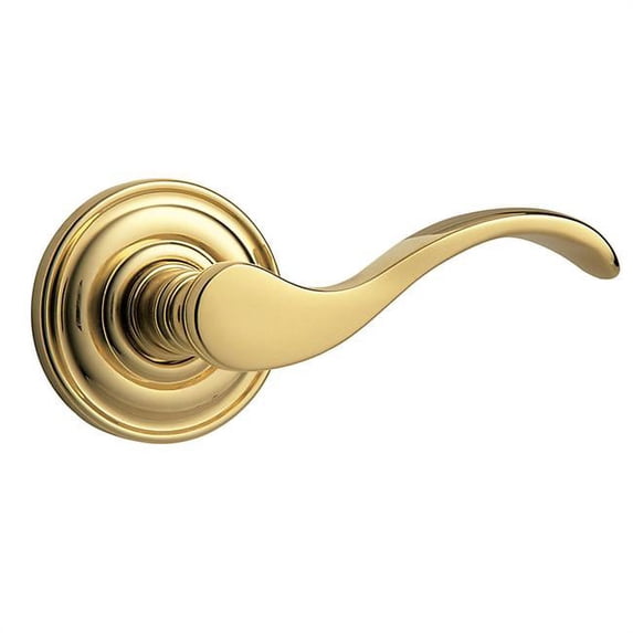 Baldwin 5455V030PRIV Privacy Lever Set with Roses & Concealed Screws, Polished Brass