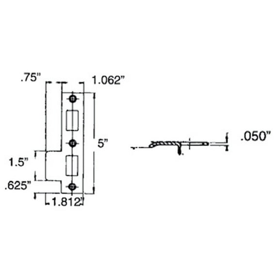 Baldwin 5528.L Combination Strike Plate - Nickel
