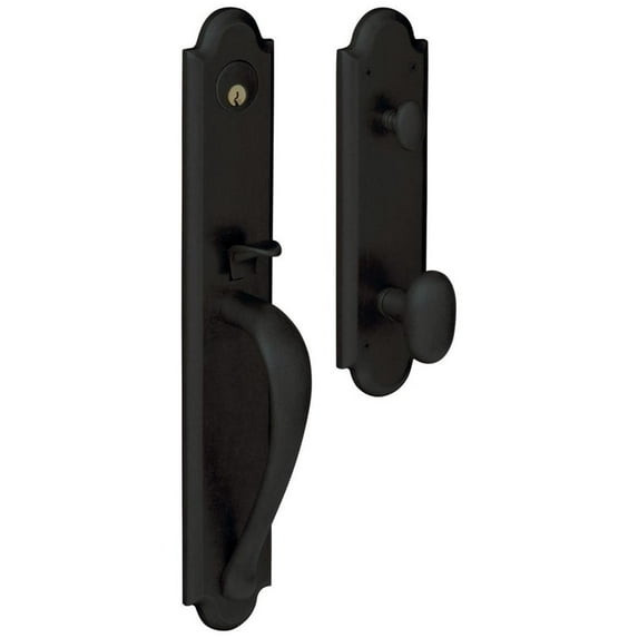 Baldwin 6402.Entr Boulder Full Escutcheon Single Cylinder Handleset - Black