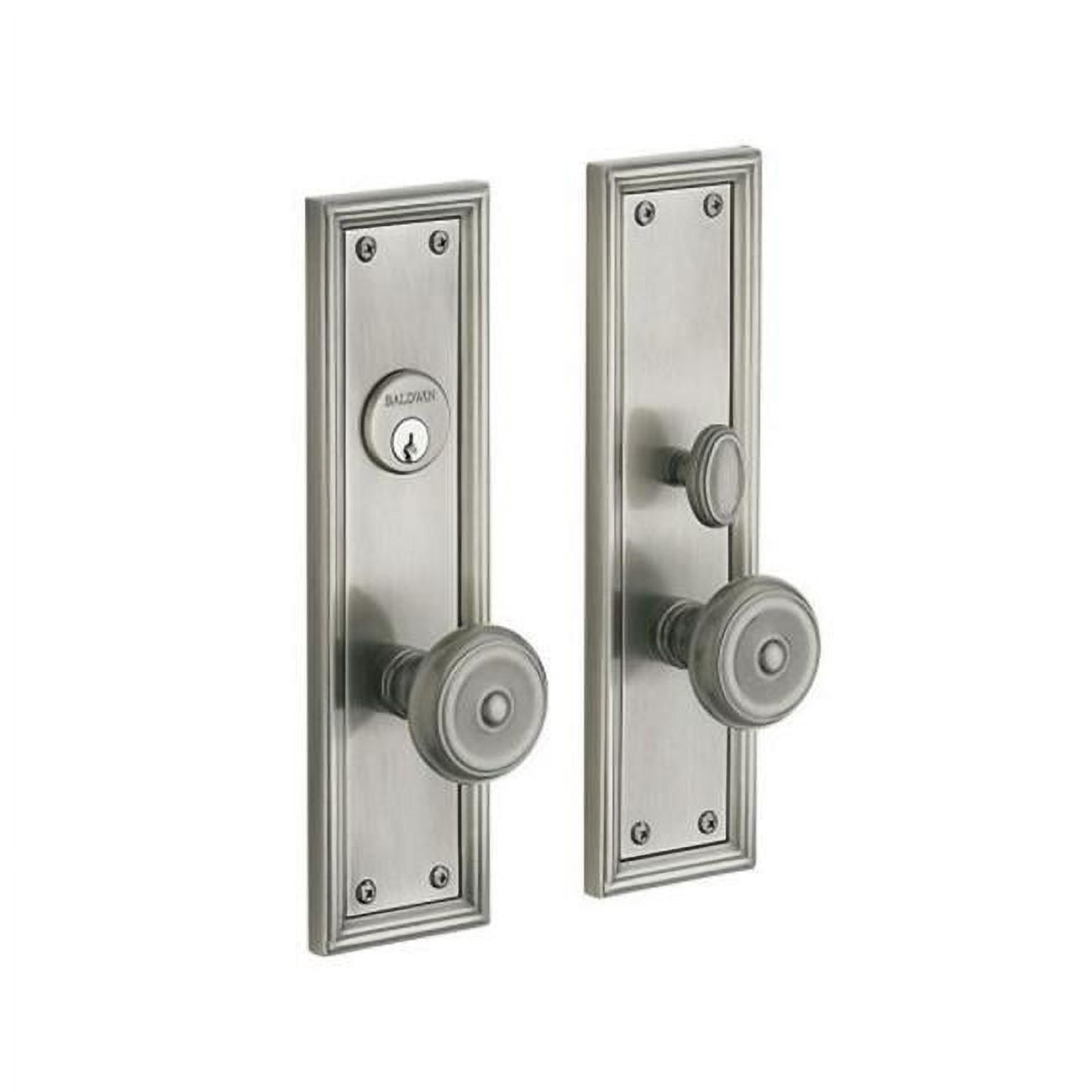Baldwin 6547150ENTR Nashville Single Cylinder Mortise Handleset Entrance Trim Set, Satin Nickel