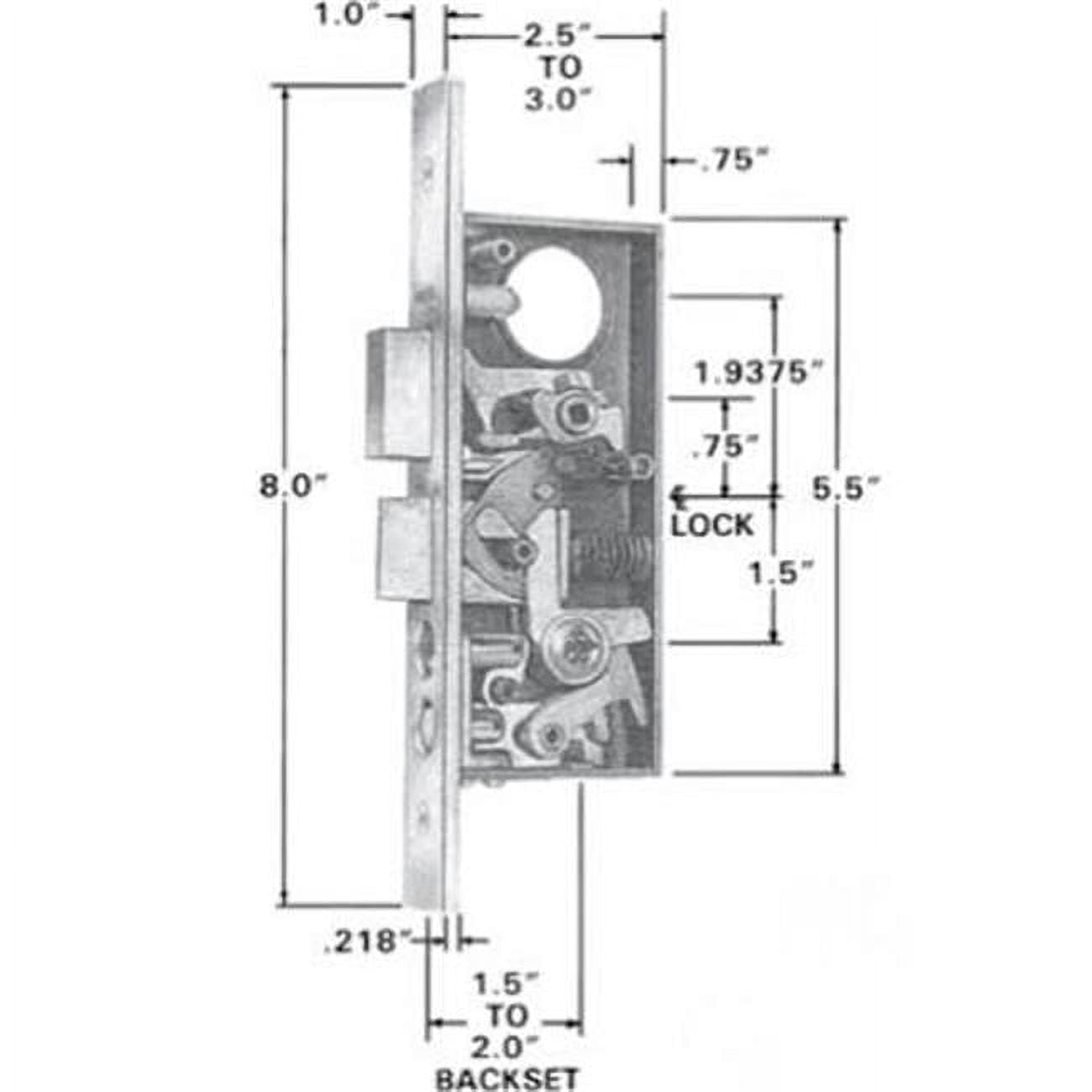 Baldwin 6832050R 2 in. Bs Entry Mortise Lock050 R