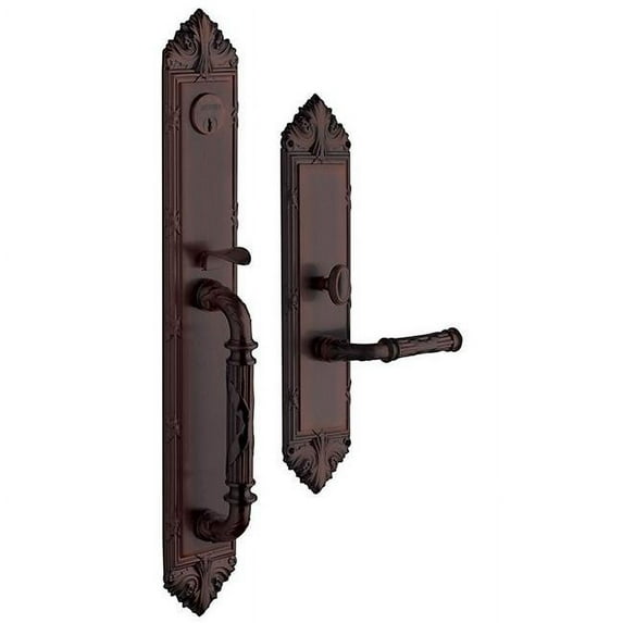 Baldwin 6952112RENT Edinburgh Entrance Complete Lock Trim, Venetian Bronze