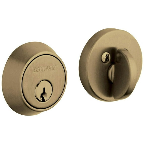 Baldwin 8041050 Contemporary Deadbolt - Satin Brass & Black