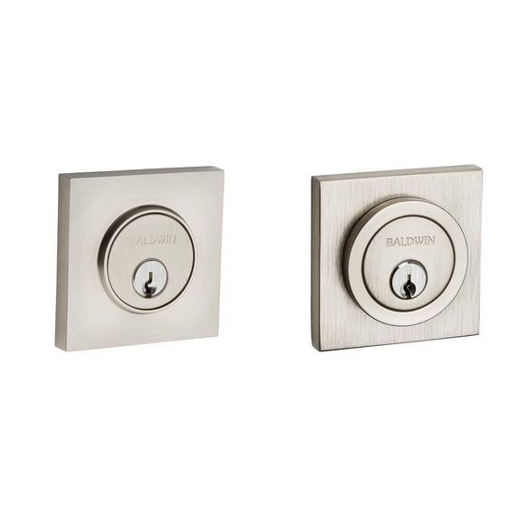 Baldwin 8221 Santa Monica Contemporary Square Double Cylinder Deadbolt - Nickel