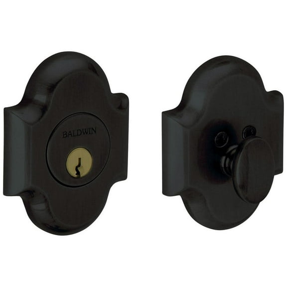 Baldwin 8252190 Arched Single Cylinder Deadbolt, Satin Black
