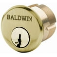 thumbnail image 1 of Baldwin 8327060 1.75 in. Mortise Cylinder C Keyway, Satin Brass & Brown, 1 of 1