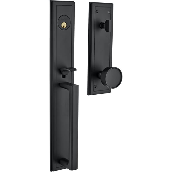 Baldwin 85311.Entr Hollywood Hills Full Plate Single Cylinder Door Handleset - Black