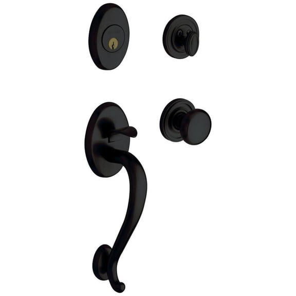 Baldwin Logan Single Cylinder Handleset with Interior Knob and Sectional Trim