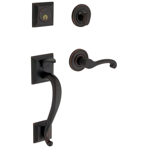 Baldwin 85320190RENT Right Handed Madison Single Cylinder Handleset - Black