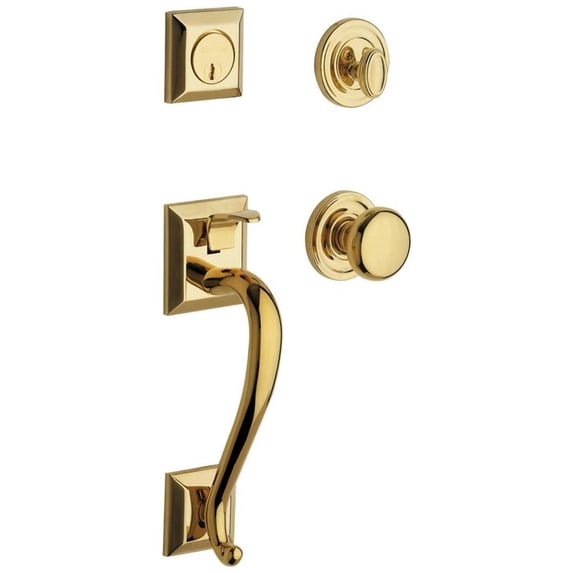 Baldwin 85320031ENTR Estate Madison Single Cylinder Handleset - Non-lacquered Brass