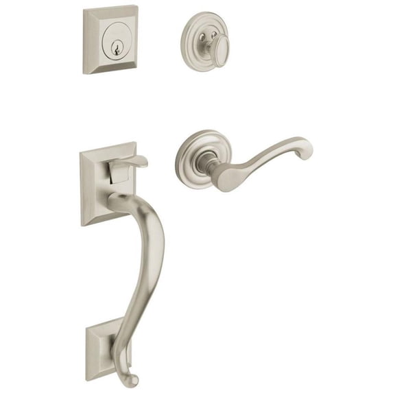 Baldwin 85320056LENT Estate Madison Single Cylinder Handleset For Left Handed Doors - Lifetime Satin Nickel