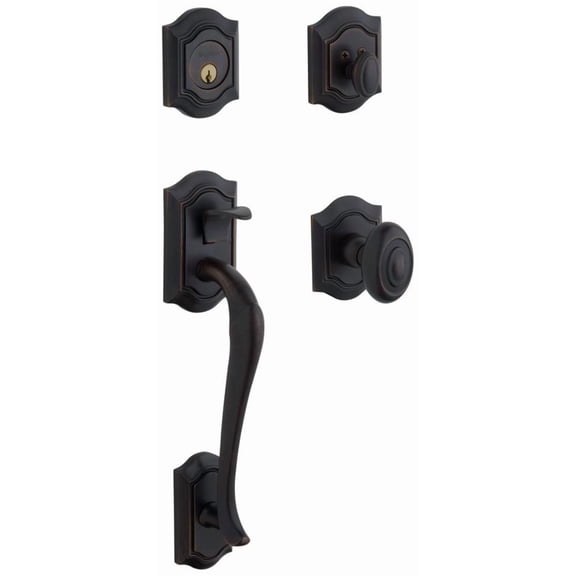 Baldwin 85327102ENTR Bethpage Sectional Single Cylinder Keyed Entry Handleset - Bronze