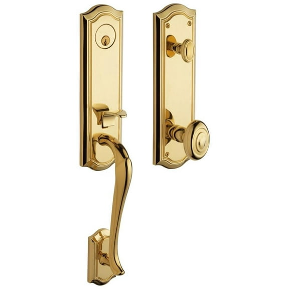 Baldwin 85337.Entr Bethpage One Piece Single Cylinder Keyed Entry Handleset - Brass