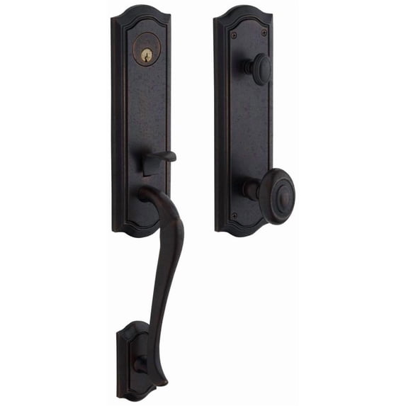 Baldwin 85337402ENTR Bethpage One Piece Single Cylinder Keyed Entry Handleset - Bronze